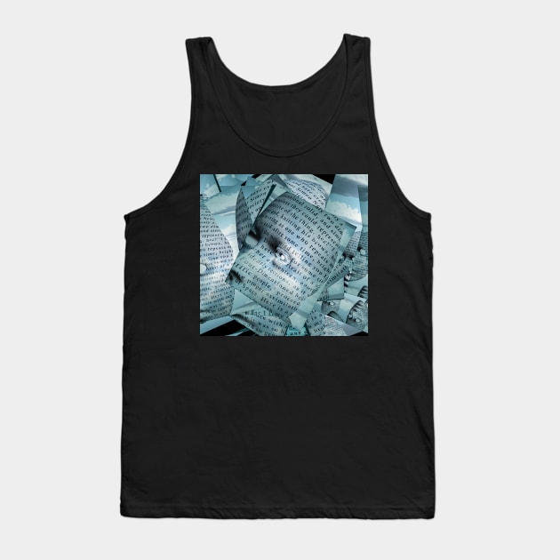 Humanlike faces covered in text Tank Top by rolffimages